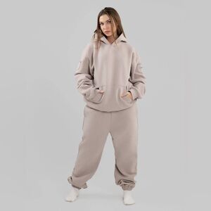 Comfrt Travel Essentials Sweat Set Hoodie Sweatpants Bark Size Medium